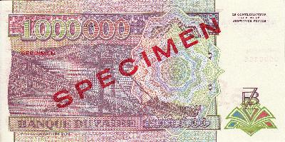 Beschrijving achterzijde: SPECIMEN